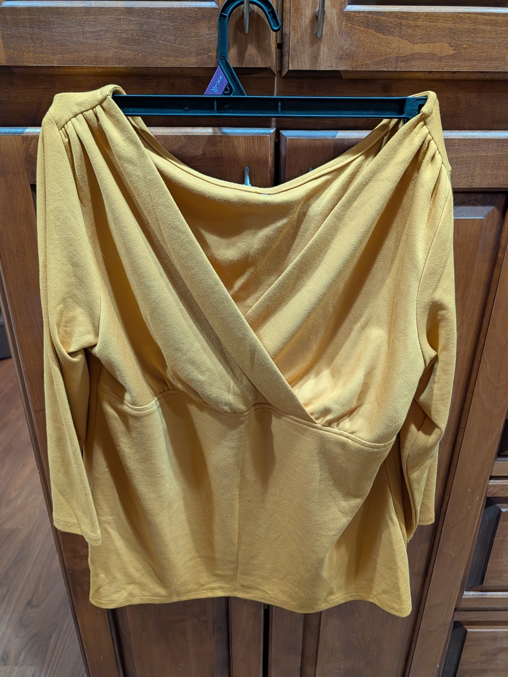 Mustard Wrap-Front Women's Top